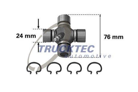 Шарнир, продольный вал TRUCKTEC 02.34.017