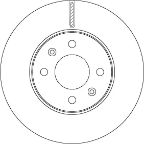Диск гальмівний (1 шт.) HYUNDAI I20 "F D=256mm "14>> TRW DF6794 (фото 1)