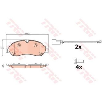 Гальмівні колодки дискові FORD Transit "F "13>> TRW GDB2117