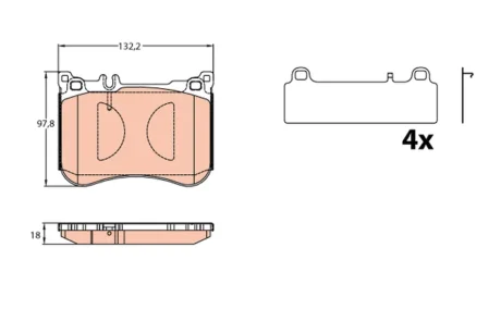 Гальмівні колодки дискові MERCEDES S(W222,C217) "F "14>> TRW GDB2144