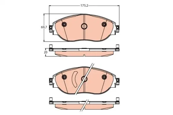Гальмівні колодки дискові VW Arteon/Passat/Tiguan "F "14>> TRW GDB2219 (фото 1)