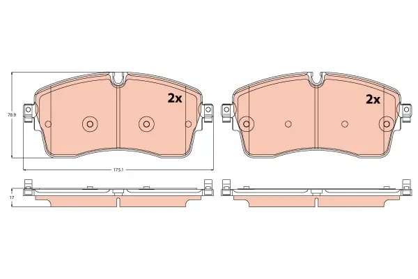 Гальмівні колодки дискові LAND ROVER/RANGE ROVER \'\'F \'\'16>> TRW GDB2255 (фото 1)