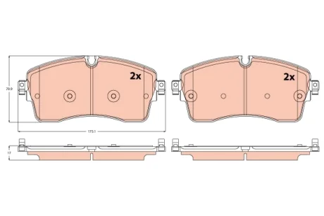Гальмівні колодки дискові LAND ROVER/RANGE ROVER \'\'F \'\'16>> TRW GDB2255