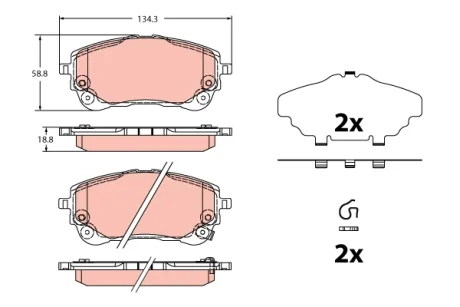 Гальмівні колодки пер. Corolla/Yaris 19- TRW GDB2349