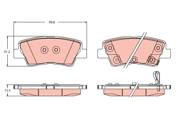 Гальмівні колодки дискові HYUNDAI/KIA Sonata/Optima \'\'2.4 \'\'R \'\'14-19 TRW GDB2353 (фото 1)