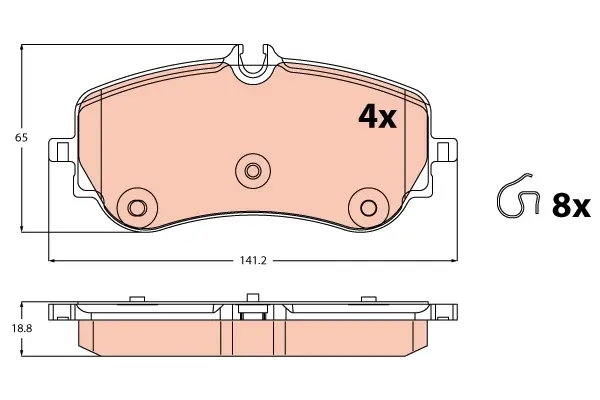 Гальмівні колодки дискові MAN/VW TGE/Crafter "R "16>> TRW GDB2379 (фото 1)