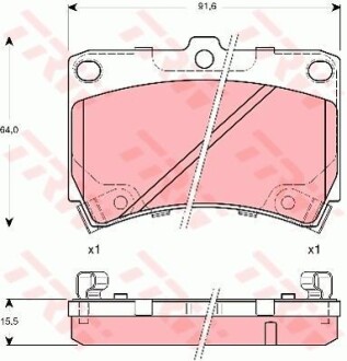 Колодки гальмівні дискові TRW GDB3262