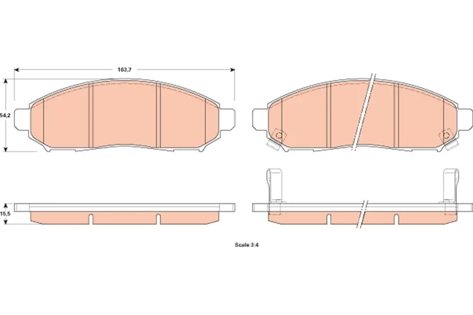 Гальмівні колодки дискові NISSAN Leaf/Serena "F "10>> TRW GDB3520 (фото 1)