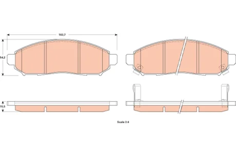 Гальмівні колодки дискові NISSAN Leaf/Serena "F "10>> TRW GDB3520