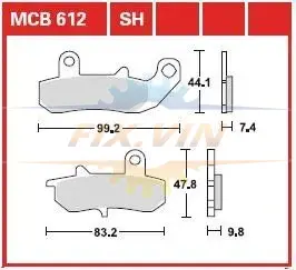 Гальмівна колодка (диск) TRW MCB612 (фото 1)
