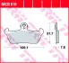 Дисковые тормозные колодки APRILIA Pegaso, RX, Tuareg, CAGIVA Elefant, Freccia, Mito, 88-99 TRW MCB618 (фото 2)