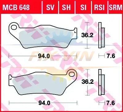 Гальмівна колодка (диск) TRW MCB648RSI (фото 1)