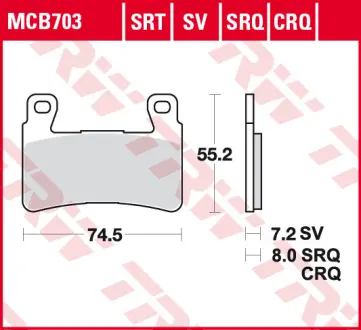 Гальмівні колодки TRW MCB703