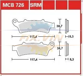 Гальмівна колодка (диск) TRW MCB726SRM (фото 1)