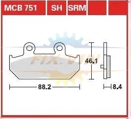 Гальмівна колодка (диск) TRW MCB751SRM (фото 1)