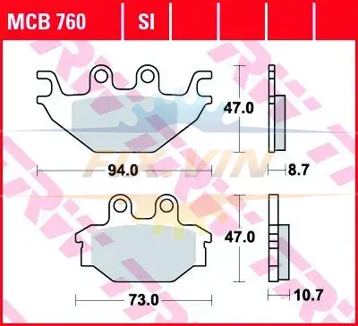 Гальмівна колодка (диск) TRW MCB760 (фото 1)