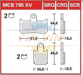 Гальмівні колодки TRW MCB795CRQ (фото 1)