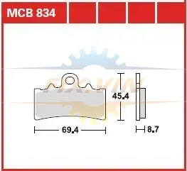 Гальмівна колодка (диск) TRW MCB834 (фото 1)