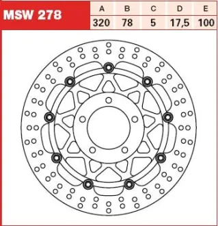 Гальмівний диск TRW MSW278