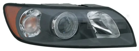 Фара Прав (H7/HB3, електричн, з мотором, колір відбивача: чорн) VOLVO S40 II, V50 01.04-04.07 TYC 201031052