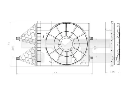 Корпус вентилятора радіатора SEAT IBIZA IV, IBIZA IV SC, IBIZA IV ST SKODA FABIA II, ROOMSTER VW POLO V 1.2-1.6LPG 09.06-05.15 TYC 83700331