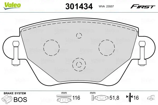 Гальмівні колодки дискові FORD/JAGUAR Mondeo/X-Type "1,8-3,0 "R "00-09 Valeo 301434 (фото 1)