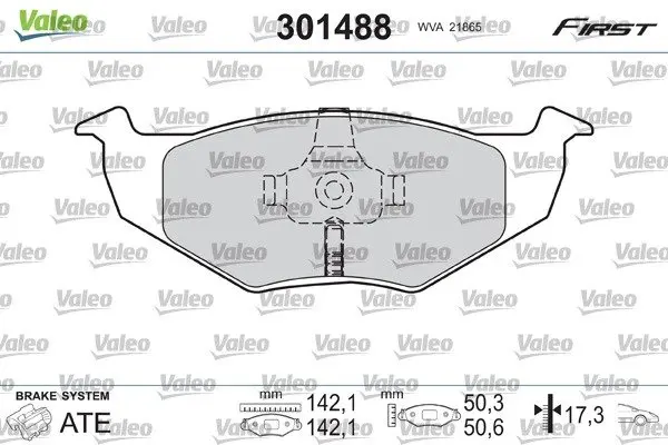 Гальмівні колодки дискові VAG Arosa/Fabia/Fox/Polo "1,0-1,9 "F "94>> Valeo 301488 (фото 1)