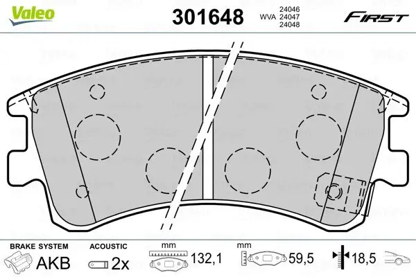 Гальмівні колодки First MAZDA 6 "F "02-08 Valeo 301648 (фото 1)