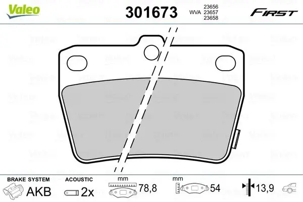 Гальмівні колодки First TOYOTA Rav4 "R "00-05 Valeo 301673 (фото 1)