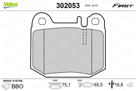 Гальмівні колодки дискові MERCEDES M-Class "2,7-5,5 "R "98-05 Valeo 302053