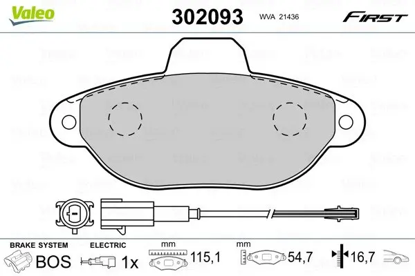 Гальмівні колодки First FIAT 500 "F "07>> Valeo 302093 (фото 1)