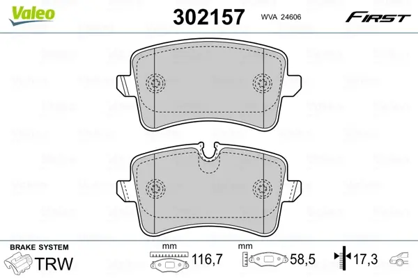 Гальмівні колодки дискові AUDI A4/A5/Q5 "1,8-4,2 "R "07>> Valeo 302157 (фото 1)
