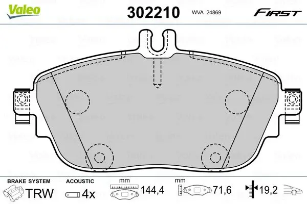 Гальмівні колодки First INFINITI/MB Q30/CLA "F "11>> Valeo 302210 (фото 1)