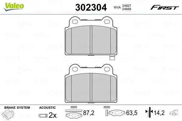 Гальмівні колодки First MITSUBISHI Lancer "R "08-15 Valeo 302304 (фото 1)