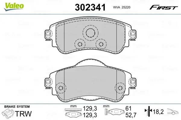 Гальмівні колодки First CITROEN C4 "F "09>> Valeo 302341 (фото 1)