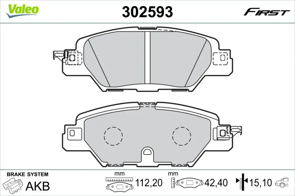 Гальмівні колодки First MAZDA Cx-5 "R "11-17 Valeo 302593 (фото 1)