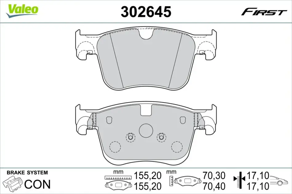 Гальмівні колодки First CITROEN/DS/OPEL/PEUGEOT Berlingo/DS/Grandland/3008 "F "16>> Valeo 302645 (фото 1)