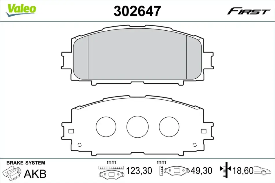 Гальмівні колодки First TOYOTA Yaris "F "05-20 Valeo 302647 (фото 1)