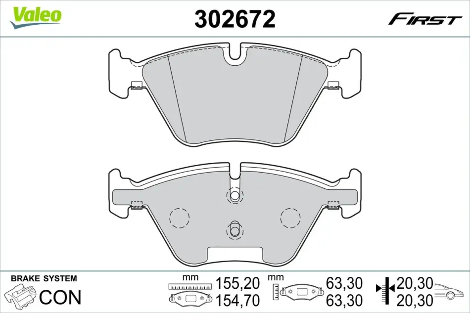 Гальмівні колодки First BMW 3/X1/Z4 "F "04-16 Valeo 302672 (фото 1)