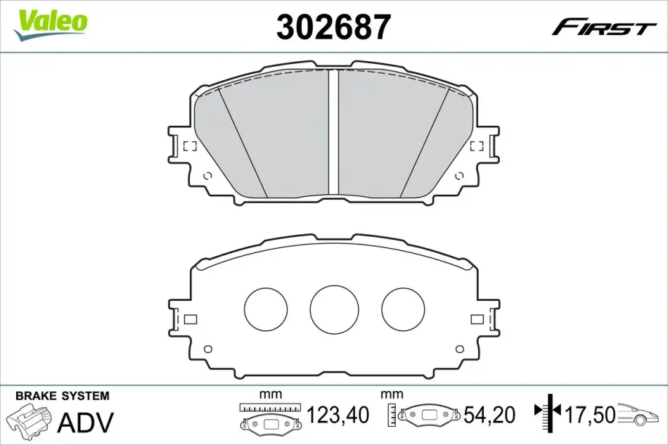 Гальмівні колодки First TOYOTA Yaris "F "05-17 Valeo 302687 (фото 1)