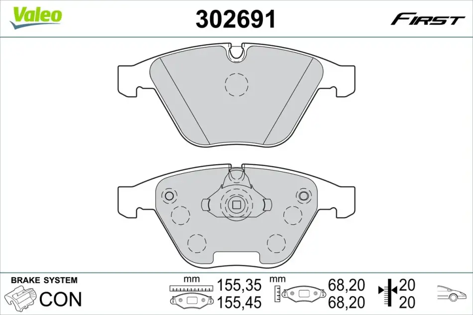 Гальмівні колодки First BMW 5/7 "F "01-10 Valeo 302691 (фото 1)