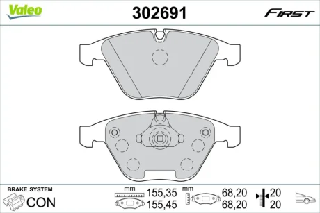 Гальмівні колодки First BMW 5/7 "F "01-10 Valeo 302691