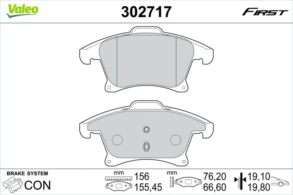 Гальмівні колодки First FORD Galaxy/Mondeo/S-Max "F "14>> Valeo 302717 (фото 1)