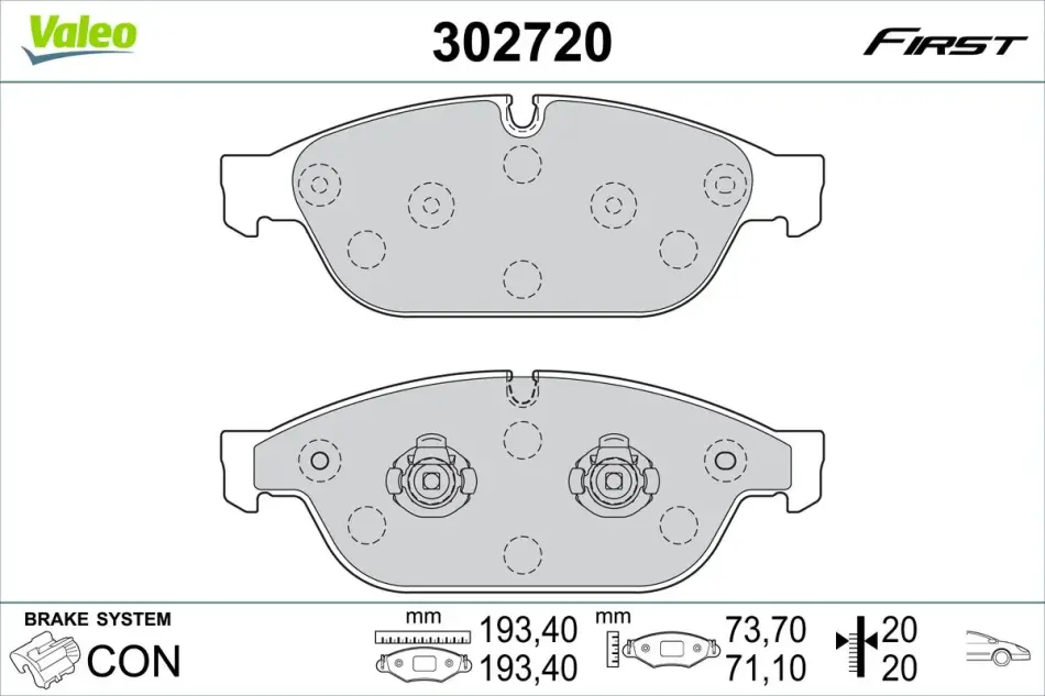 Гальмівні колодки First AUDI A6/A7/A8 "F "07-18 Valeo 302720 (фото 1)