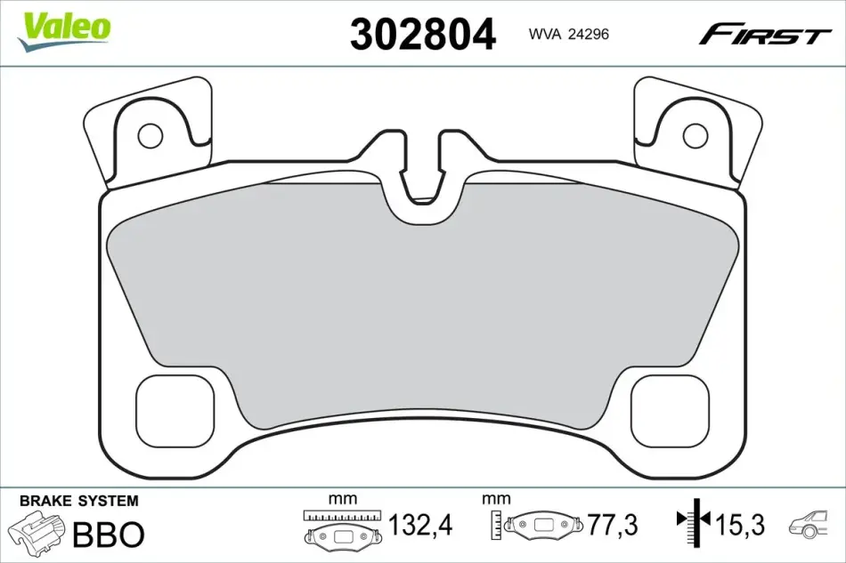 Гальмівні колодки First AUDI/PORSCHE Q7/Cayenne "R "06-15 Valeo 302804 (фото 1)