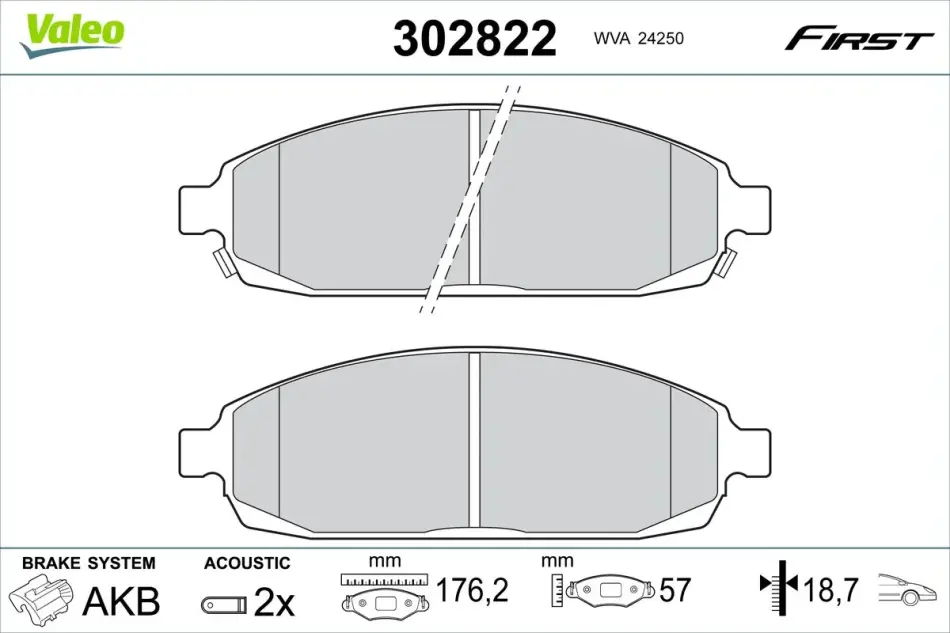 Гальмівні колодки First JEEP Commander/Grand Cherokee "F "04-10 Valeo 302822 (фото 1)