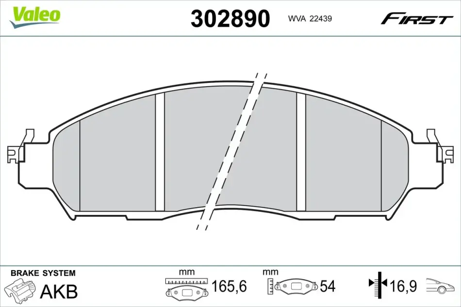 Гальмівні колодки First NISSAN Navara "F "15>> Valeo 302890 (фото 1)