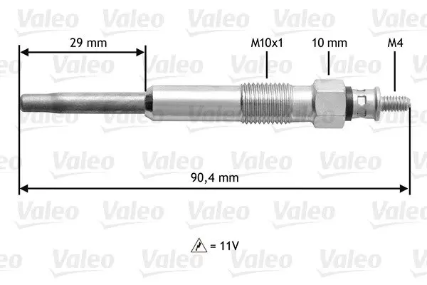 Свеча накаливания Valeo 345102 (фото 1)