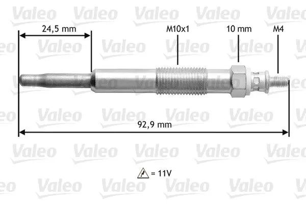 Свеча накаливания Valeo 345106 (фото 1)