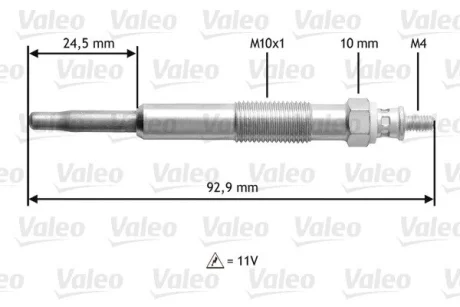 Свеча накаливания Valeo 345106